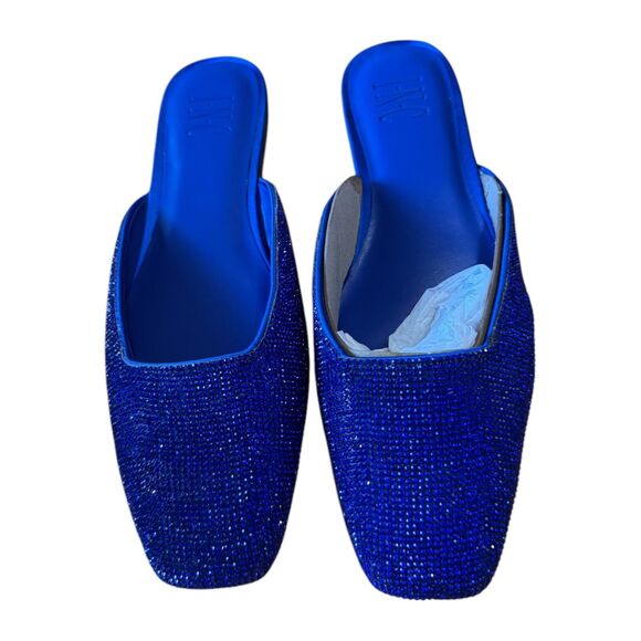 INC Womens Joslyn Crystal Backless Mules Blue 9M - Picture 4 of 7